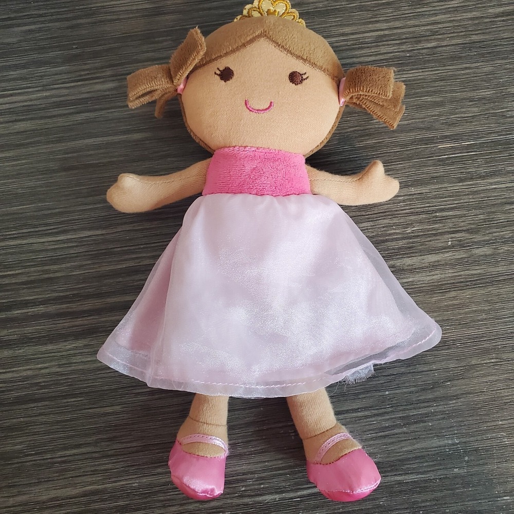 CARTER'S JUST ONE YOU 2016 PINK PRINCESS 11" Plush Rattle Doll Dark Skin Tone - Picture 2 of 6
